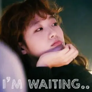 😐 bb0dfb17 I'M WAITING... รอ, เศร้า, อารมณ์, เบื่อ whatsapp sticker