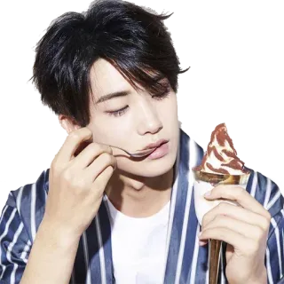 📕 30691bb1 男人, 冰淇淋, 食物, 肖像, 甜点 whatsapp sticker