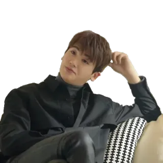 🤔 912bf4ce 男人, 坐着, 休闲, 沙发, 肖像 whatsapp sticker