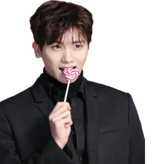 🍭 b607318d 男人, 棒棒糖, 糖果, 肖像, 可爱 whatsapp sticker