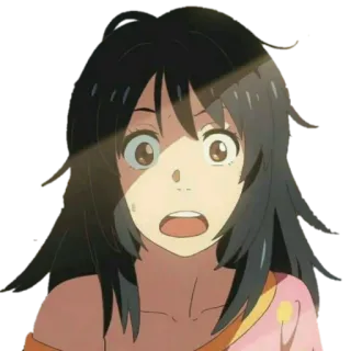😧 726d5095 อนิเมะ, ผู้หญิง, ตกใจ, กลัว, ประหลาดใจ, สีหน้า telegram sticker