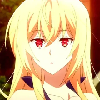 ✨ 1907df85 Anime, Cheveux blonds, Yeux rouges, Dessin animé, Femme whatsapp sticker