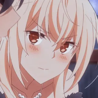 ☁️ 5b27a51d animé, cheveux blonds, rougir, dessin animé, portrait whatsapp sticker