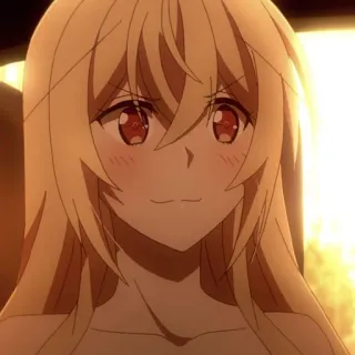 ✨ 5d059e7d Anime, Personnage, Blond, Souriant, Femme whatsapp sticker