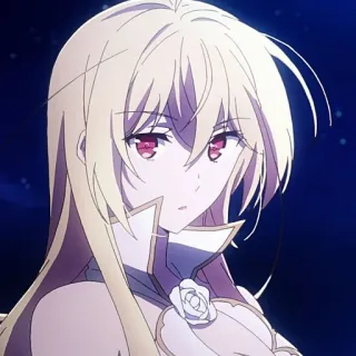 ✨ 7eaf5d6c Anime, Fille, Personnage, Cheveux Blonds, Yeux Rouges whatsapp sticker