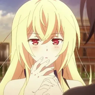 ☁️ 8e0335c2 animé, blonde, fille, personnage, illustration whatsapp sticker