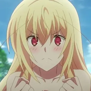 ✨ 93f31243 Anime, Dessin animé, Féminin, Yeux rouges, Cheveux blonds, En colère, Fille anime whatsapp sticker