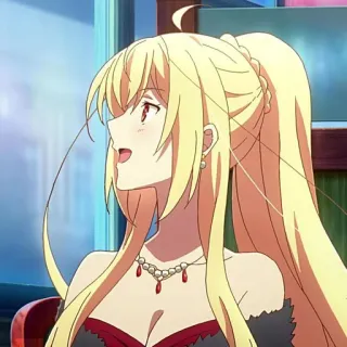 ☁️ c736a756 Anime, Cheveux blonds, Personnage, Femme, Illustration, Dessin animé whatsapp sticker