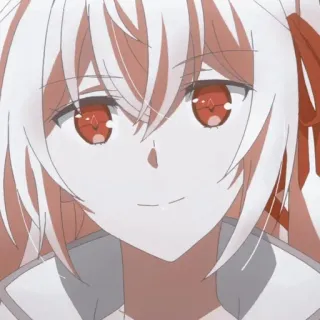 ☁️ e5c031b0 animé, fille, yeux rouges, cheveux blancs, mignon whatsapp sticker