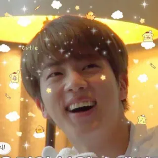 🐹 783194f7 cutie 可愛い, キラキラ, 幸せ, kpop, アイドル, jin telegram sticker