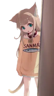 👀 013ce2a3 SANMA anime, cat girl, kawaii, cute, manga, girl, cat ears whatsapp sticker