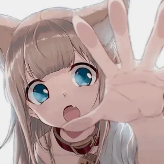 🖐 8f07063f anime, cat girl, kemonomimi, kawaii, cute whatsapp sticker