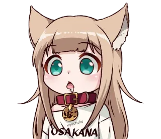 🤤 24f95b52 OSAKANA Anime, Niedlich, Osakana, Mädchen, Halsband, Katzenohren whatsapp sticker