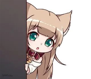 👻 487866ba Katzenmädchen, Anime, Chibi, Süß, Kawaii, Gucken, Verstecken whatsapp sticker