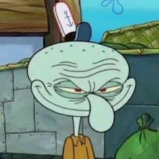 😏 20c4adda Squidward Tentacles SpongeBob SquarePants Squidward, cartoon, character, SpongeBob telegram sticker