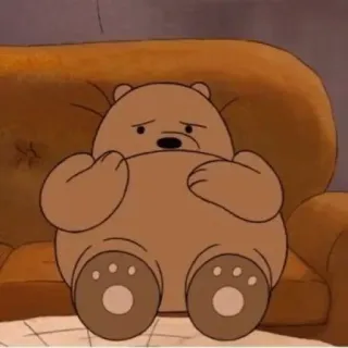 😶 273f6d1c Grizzly Bear We Bare Bears bear, cartoon, sad, cute, grizzly telegram sticker