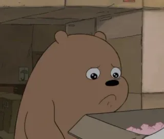 🥺 59ae1ba4 Grizz We Bare Bears bear, cartoon, sad, we bare bears, grizz telegram sticker