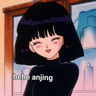 ☺️ 73a745d9 hehe anjing meme, cartoon, expression, girl, offensive, anime telegram sticker