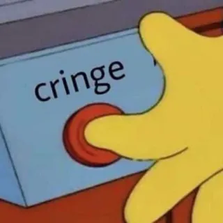 🥳 ce696837 cringe cringe, button, hand, pressing, the simpsons, meme telegram sticker