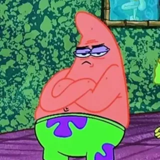 😤 e0367997 Patrick Star SpongeBob SquarePants Patrick, SpongeBob, cartoon, character, pink, starfish, annoyed telegram sticker