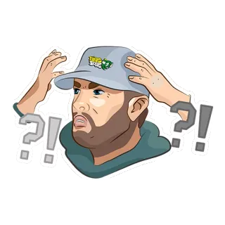 🤔 52870f58 uomo, punti interrogativi, emozioni, sticker, confusione, pensando, riflettendo telegram sticker