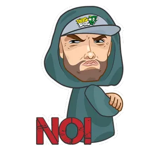 ❌ a1f50473 NO! no, disapprovazione, uomo, cartone animato, felpa con cappuccio, rifiuto telegram sticker