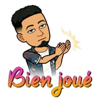 👏 1ab485db Bien joué Bitmoji, เล่นดีมาก, ขอแสดงความยินดีด้วย, ทำได้ดีมาก telegram sticker
