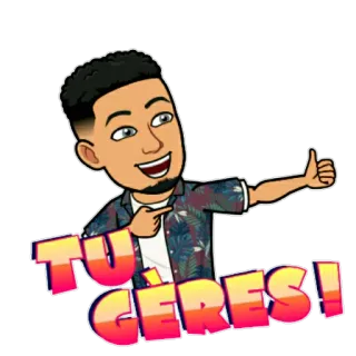 👍 3069c93d TU GÈRES ! Bitmoji, ทำได้, สำเร็จ, ให้กำลังใจ, การ์ตูน, การอนุมัติ telegram sticker