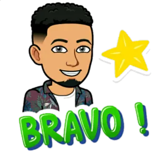 ✅ 4fb1c8ae BRAVO! bitmoji, ยอดเยี่ยม, ดาว, ยินดีด้วย, อวตาร, สำเร็จ telegram sticker