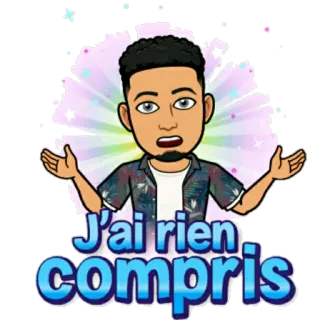 🤨 95c33179 J'ai rien compris ฝรั่งเศส, ไม่เข้าใจ, สับสน, อวาตาร์, bitmoji telegram sticker