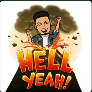 🌋 fec35192 HELL YEAH Bitmoji, การเฉลิมฉลอง, ความสำเร็จ, ชัยชนะ, ภูเขาไฟ, ความตื่นเต้น telegram sticker