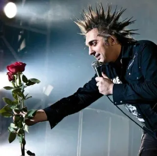 🥀 e2772dba punk, rose, microphone, music, performer whatsapp sticker