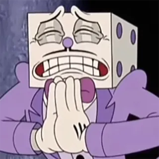 🙏 5bd6db65 King Dice Cuphead king dice, cuphead, pleading, character, videogame whatsapp sticker