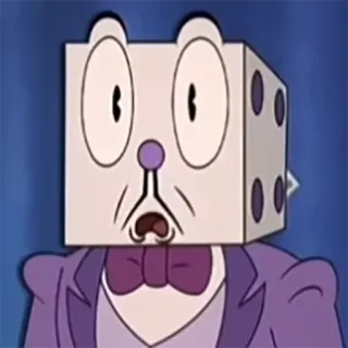 😮 801fc9c4 King Dice Cuphead cuphead, king dice, cartoon, dice, suit, character whatsapp sticker