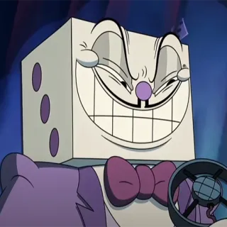 👹 90f3938c King Dice Cuphead cartoon, dice, character, king dice, cuphead, villain whatsapp sticker
