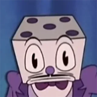 😐 edfa551e King Dice Cuphead cartoon, dice, character, villain, cuphead whatsapp sticker