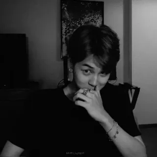 ⛓️ 5265a79b SAINT LAURENT man, person, black and white, portrait, jewelry, Saint Laurent whatsapp sticker