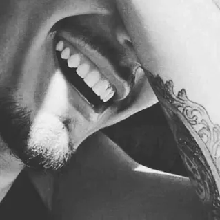 😃 028ed4e5 cười, răng, nụ cười, hình xăm, trắng đen, người telegram sticker