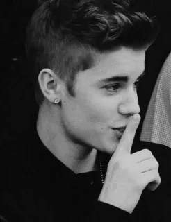 🤫 34d30385 Đàn ông, Người, Ngón tay, Suỵt, Yên lặng, Thiếu niên, Trắng đen telegram sticker