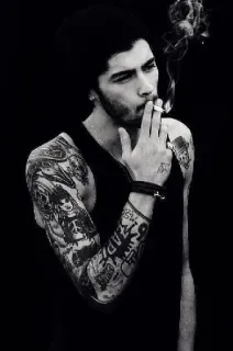 🚬 7f3bcad9 đàn ông, hút thuốc, hình xăm, thuốc lá, trắng đen telegram sticker