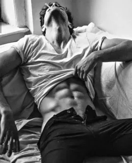 🚬 83a0ce7d đàn ông, cơ bụng, cởi trần, thân mình, nam, cơ bắp, tạo dáng telegram sticker