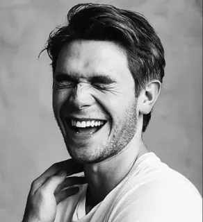 😆 c3105bb4 chân dung, đàn ông, cười, đen trắng, người, diễn viên, nụ cười telegram sticker