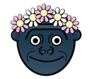 🦍 05effdfb 猴子, 花, 动物, 贴纸 telegram sticker