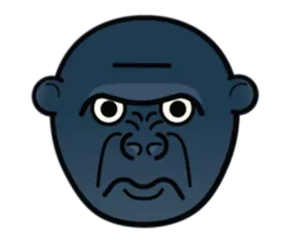 🦍 71748352 动物, 大猩猩, 猿, 灵长类, 卡通, 脸 telegram sticker