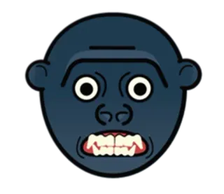🦍 9456024e 猿, 脸, 生气, 卡通, 动物 telegram sticker