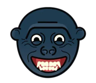 🦍 a8f650f2 猿, 猴子, 脸, 卡通, 动物 telegram sticker