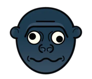 🦍 ae13b010 猴子, 动物, 卡通, 脸, 大猩猩, 猿 telegram sticker