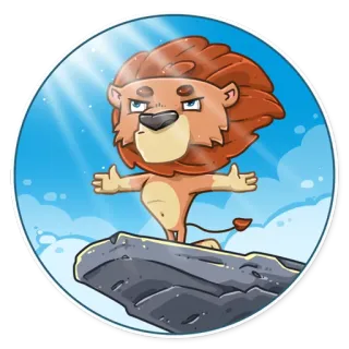 🦁 6ca81060 león, dibujos animados, animal, ilustración telegram sticker