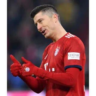 👍 0974af47 Robert Lewandowski sepak bola, football Amerika, atlet, Bayern Munchen, Lewandowski, olahraga, pemain telegram sticker