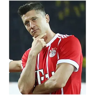 🤔 997f298a Robert Lewandowski sepak bola, sepak bola, atlet, Bayern München telegram sticker